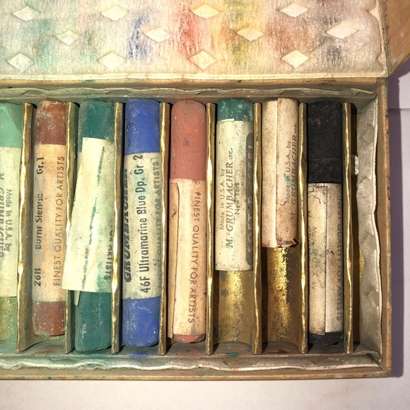 GRUMBACHER Soft Pastels Set #1 of 12 Pastels Vintage Artist’s Quality - Picture 5 of 7